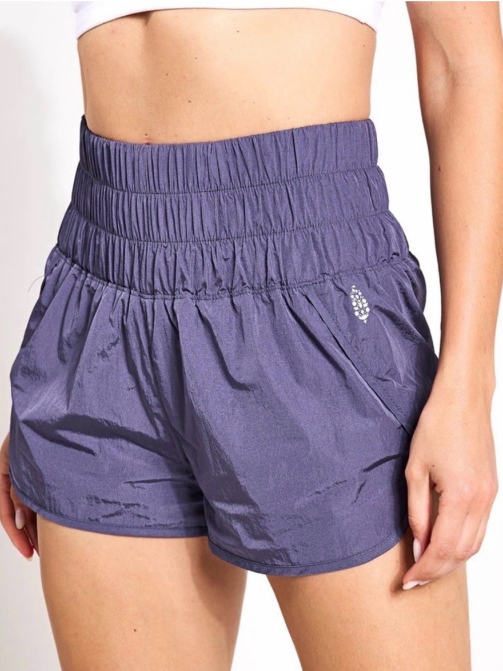 Free People Women's Blue Purple High-waisted Shorts